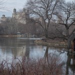CENTRAL PARK BOATHOUSE LAKE.  EARLY SPRING